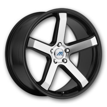 Mach Wheels ME5 17x7.5 Gloss Black with Machined Face  +35mm 72.5mm