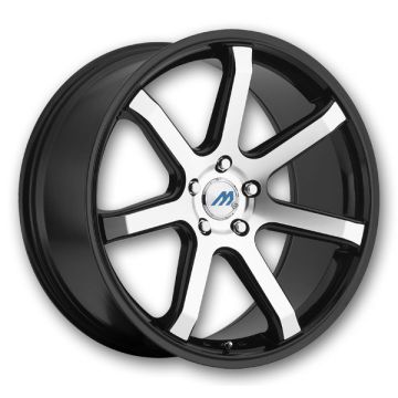 Mach Wheels ME7 20x8.5 Gloss Black with Machined Face 5x112 +35mm 66.56mm