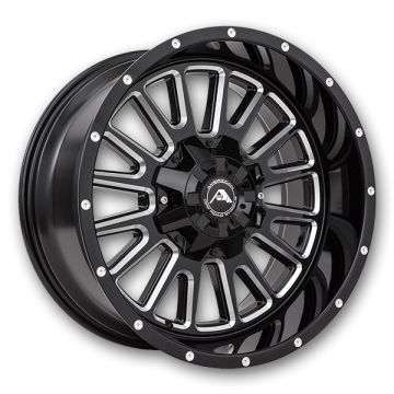 American Off-Road Wheels A105 20x12 Black Milled Spoke 6x120 -44mm 78.1mm
