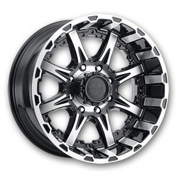 American Outlaw Wheels Doubleshot 20x9 Gloss Black w/ Machined Face 5x127 +18mm 78.1mm