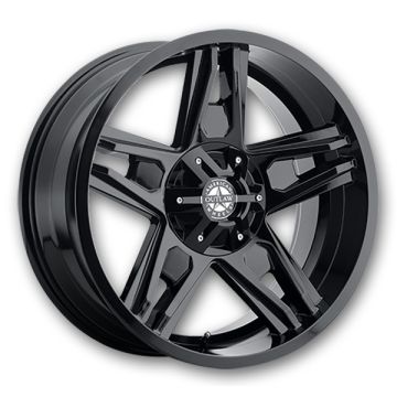 American Outlaw Wheels Lonestar 22x11.5 Gloss Black 6x139.7 -38mm 106.2mm