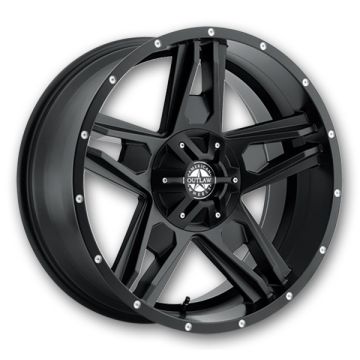American Outlaw Wheels Lonestar 17x8.5 Satin Black 5x127 -10mm 71.5mm