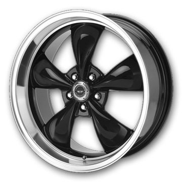 American Racing Wheels Torq Thrust M 17x9 Gloss Black Machined Lip 5x114.3 +24mm 72.6mm