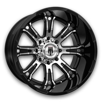 American Truxx Wheels AT-154 Bomb 22x14 Black Machined 8x180 -76mm 125.2mm