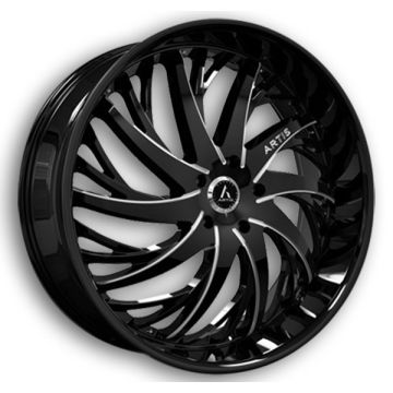 Artis Wheels Decatur 28x9.5 Gloss Black/CNC Grooves 5x120 +0mm 74.1mm