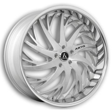 Artis Wheels Decatur 22x9 Silver Brushed Center SS lip 5x112 +30mm 74.1mm
