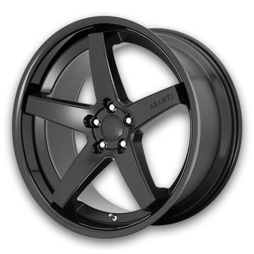 Asanti Black Label Wheels Regal 22x9 Satin Black Gloss Black Lip 5x114.3 +32mm 72.56mm