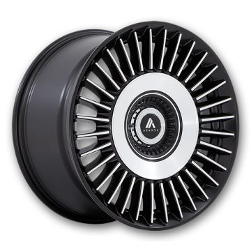 Asanti Black Label Wheels Tiara 20x9 Satin Black With Bright Machined Face 5x112/5x114.3 +35mm 72.56mm