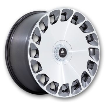 Asanti Black Label Wheels Aristocrat 20x9 Gloss Platinum With Bright Machined Face 5x112/5x120 +27mm 74.1mm