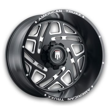 American Truxx Wheels AT-1904 Cosmos 24x14 Black Milled 8x165.1 -76mm 125.2mm