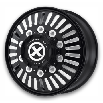ATX Wheels AO403 Roulette Dually 22x8.25 Satin Black Milled - Front 10x11.25 +144mm 220.1mm