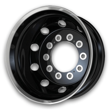 ATX Wheels AO404 Journey Dually 22x14 Gloss Black With Polished Lip - Rear 10x11.25 -165mm 220.1mm