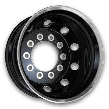 ATX Wheels AO404 Journey Dually 22x9 Satin Black with Polished Lip - Front 10x11.25 +99mm 220.1mm