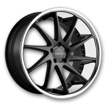 Azad Wheels AZ23 20x10.5 Semi Matte Black and Chrome SS Lip 5x114.3 +42mm 73.1mm