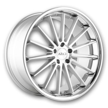 Azad Wheels AZ24 22x9 Brushed Face with SS Lip 5x120 +30mm 72.56mm