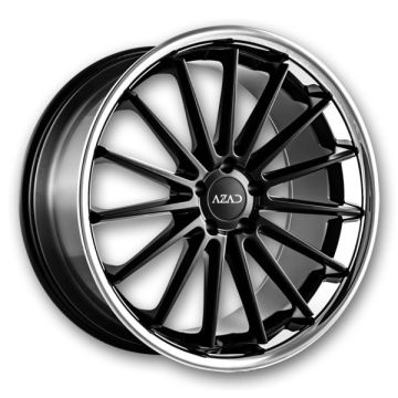 Azad Wheels AZ24 20x10.5 Semi Matte Black Face with Chrome SS Lip 5x115 +27mm 72.56mm