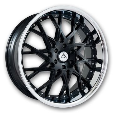 Azad Wheels AZ822 26x10 Semi Matte Black and Chrome SS Lip 6x139.7 +25mm 78.1mm