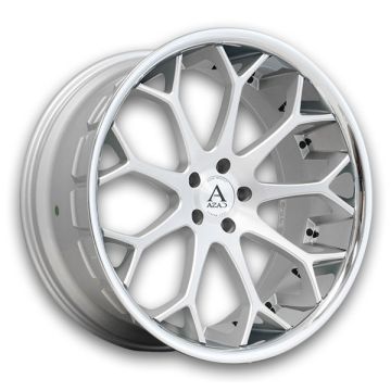 Azad Wheels AZ99 24x10 Brushed Silver with SS Lip 5x115 +20mm 72.56mm