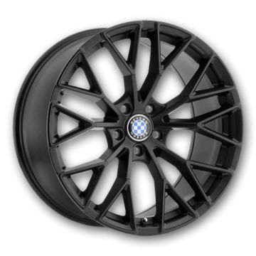 Beyern Wheels Antler 20x9 Double Black - Matte Black w/ Gloss Black Face 5x120 +32mm 72.56mm