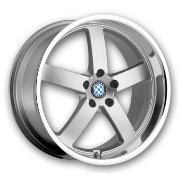 Beyern Wheels Rapp 22x10.5 Silver w/ Mirror Cut Lip 5x120 +20mm 72.56mm