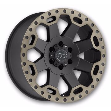 Black Rhino Wheels Warlord 17x8 Matte Black w/ Machined Dark Tint 5x127 +30mm 71.6mm