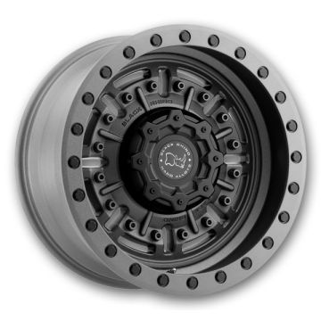 Black Rhino Wheels Abrams 17x8.5 Textured Matte Gunmetal 6x139.7 -18mm 112.1mm