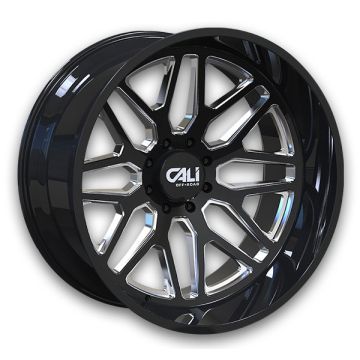 CALI OFF-ROAD Wheels 9115 Invader 20x10 Gloss Black Milled 6x135 -25mm 87.1mm