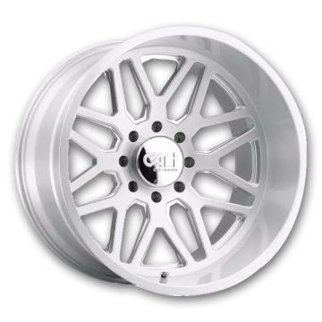 Cali Off-Road Wheels 9115 Invader 20x10 Brushed & Clear Coated 8x165.1 -25mm 125.2mm