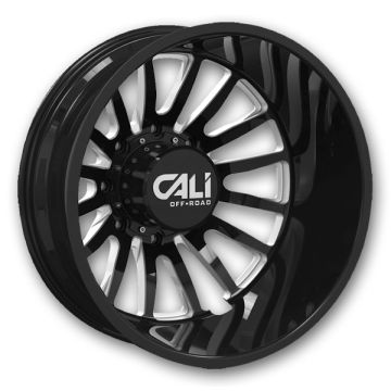 Cali Off-Road Wheels 9110 Summit Dually 20x8.25 Gloss Black and Milled - Rear 8x200 -192mm 142mm