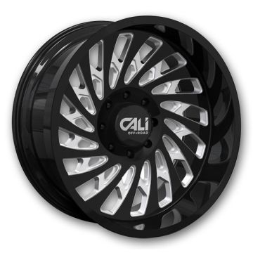 Cali Off-Road Wheels 9108 Switchback 20x9 Gloss Black and Milled 5x150 +0mm 110mm