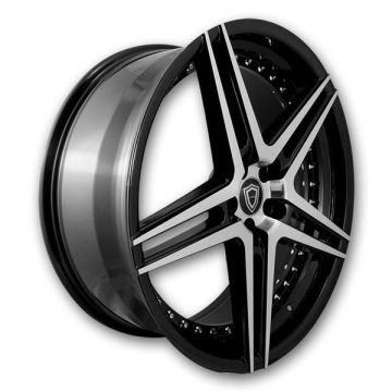 Capri Wheels C5260 22x9 Gloss Black Machined 5x120 +35mm 74.1mm