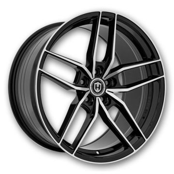 Curva Wheels CFF25 20x8.5 Gloss Black Machine Face  +35mm 73.1mm