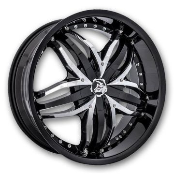 Diablo Wheels Angel 20x8.5 Black with Chrome Inserts 5x114.3/5x120 +35mm 73.1mm