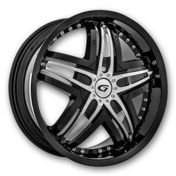Diablo Wheels Blitz 20x8.5 Black with Chrome Inserts  +20mm 73.1mm
