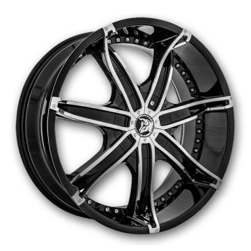 Diablo Wheels DNA 22x9.5 Black with Chrome Inserts  +40mm 73.1mm