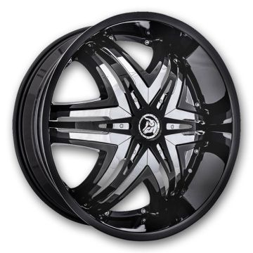 Diablo Wheels Elite 22x9.5 Black with Chrome Inserts  +35mm 73.1mm