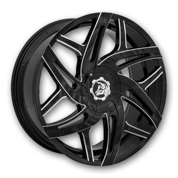 Diablo Wheels Hurricane 24x10 Black Milled  +12mm 73.1mm