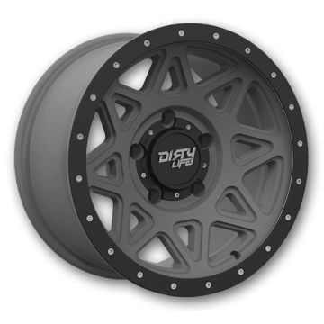 Dirty Life Wheels 9305 Theory 17x9 Matte Gunmetal with Black Lip 5x127 -12mm 78.1mm
