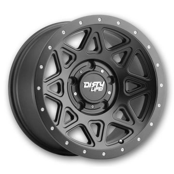 Dirty Life Wheels 9305 Theory 17x9 Matte Black with Black Lip 5x127 -12mm 78.1mm