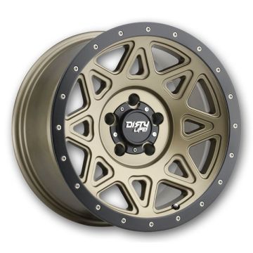 Dirty Life Wheels 9305 Theory 17x9 Matte Gold with Black Lip 6x135 -12mm 87.1mm
