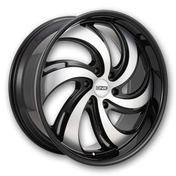 DNK Street Wheels 702 22x9.5 Gloss Black Machined Face 6x139.7 +25mm 87.1mm