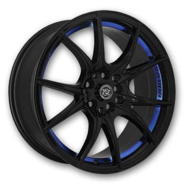 Drag Concepts Wheels DC-R27 17x7.5 Gloss Black Blue Undercut 4x100/4x114.3 +38mm 73.1mm