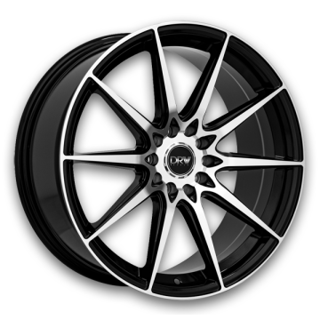DRW Wheels D19 18x8 Gloss Black Machine Face 5x100/5x114.3 +38mm 73.1mm