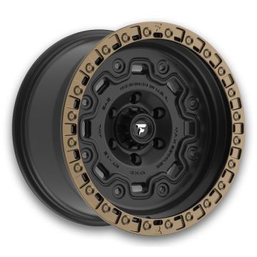 Fittipaldi Offroad Wheels FT100 18x9 Black with Bronze Ring 8x165.1 +18mm 125.2mm