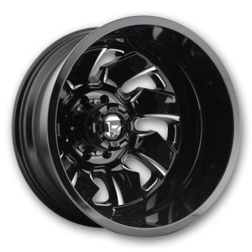 Fuel Wheels Cleaver Dually 20x8.25 Gloss Black Milled - Rear 8x165.1 -221mm 117.2mm
