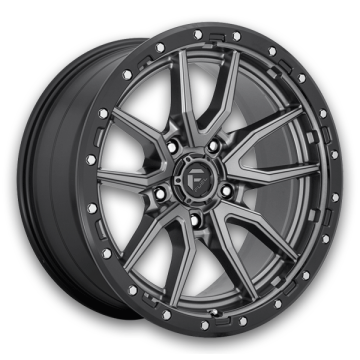 Fuel Wheels Rebel 5 17x9 Matte Gun Metal Black Bead Ring 5x127 +1mm 71.5mm