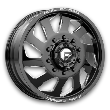 Fuel Wheels FF39D Dually 22x8.5 Gloss Black Milled - Front 8x200 +105mm 142mm