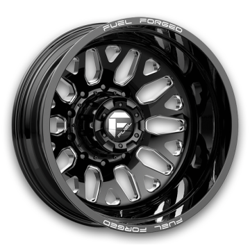 Fuel Wheels FF19D Dually 24x8.25 Gloss Black Milled - Rear 8x165.1 -240mm 121.5mm