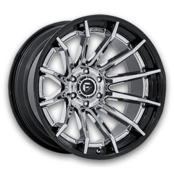 Fuel Wheels Burn 24x12 Chrome w/ Gloss Black Lip 6x139.7 -44mm 106.1mm