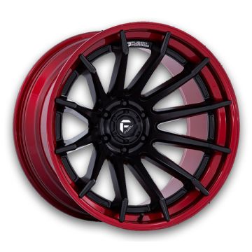 Fuel Wheels Burn 24x12 Matte Black w/ Candy Red Lip 5x127 -44mm 71.5mm